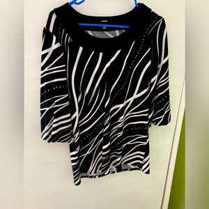 Black and White Blouse